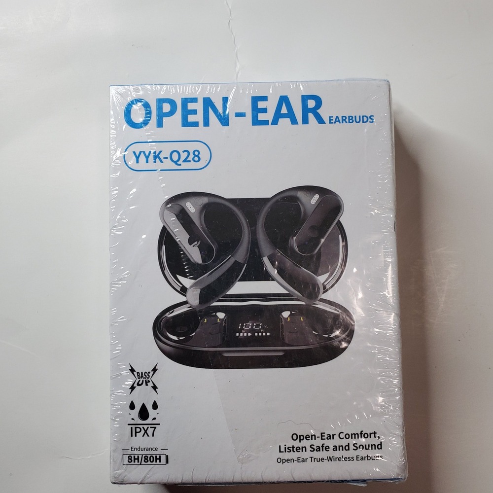 YYK-Q28 Open-Ear Wireless Earbuds Bluetooth 5.4 IPX7 Waterproof Black New